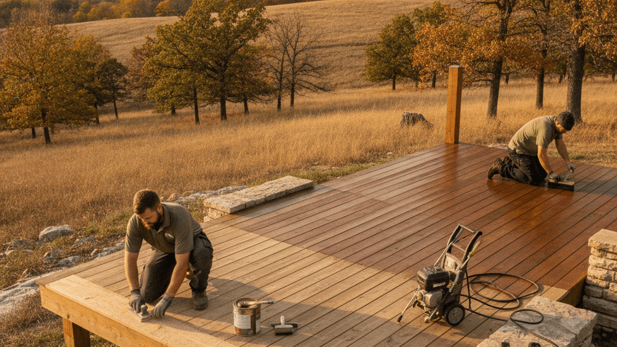Prepping and Staining a Wood Deck Before Winter